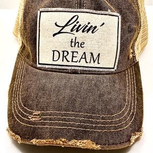 LIVIN’ THE DREAM! Boutique, brand new, distressed style, adjustable baseball cap